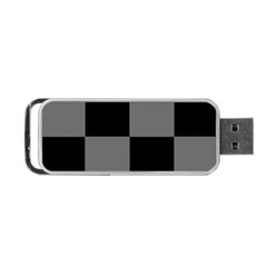 Black Gingham Check Pattern Portable Usb Flash (one Side) by yoursparklingshop