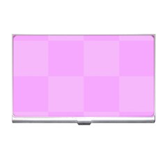 Pink Gingham Check Squares Business Card Holder by yoursparklingshop