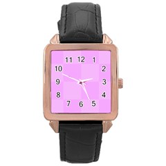 Pink Gingham Check Squares Rose Gold Leather Watch  by yoursparklingshop
