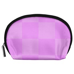 Pink Gingham Check Squares Accessory Pouch (large) by yoursparklingshop