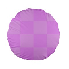 Pink Gingham Check Squares Standard 15  Premium Flano Round Cushions by yoursparklingshop