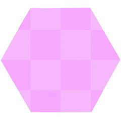 Pink Gingham Check Squares Wooden Puzzle Hexagon by yoursparklingshop