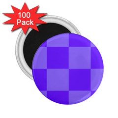 Purple Gingham Check Squares Pattern 2 25  Magnets (100 Pack)  by yoursparklingshop