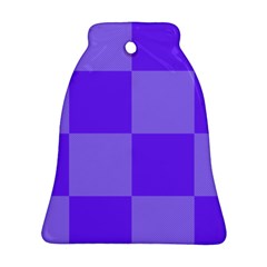 Purple Gingham Check Squares Pattern Bell Ornament (two Sides) by yoursparklingshop