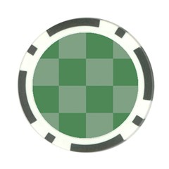 Green Gingham Check Squares Pattern Poker Chip Card Guard (10 Pack) by yoursparklingshop