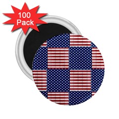 Red White Blue Stars And Stripes 2 25  Magnets (100 Pack)  by yoursparklingshop