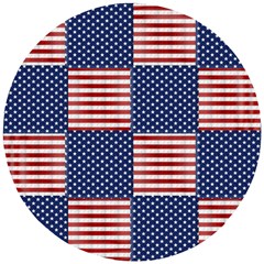 Red White Blue Stars And Stripes Wooden Puzzle Round by yoursparklingshop