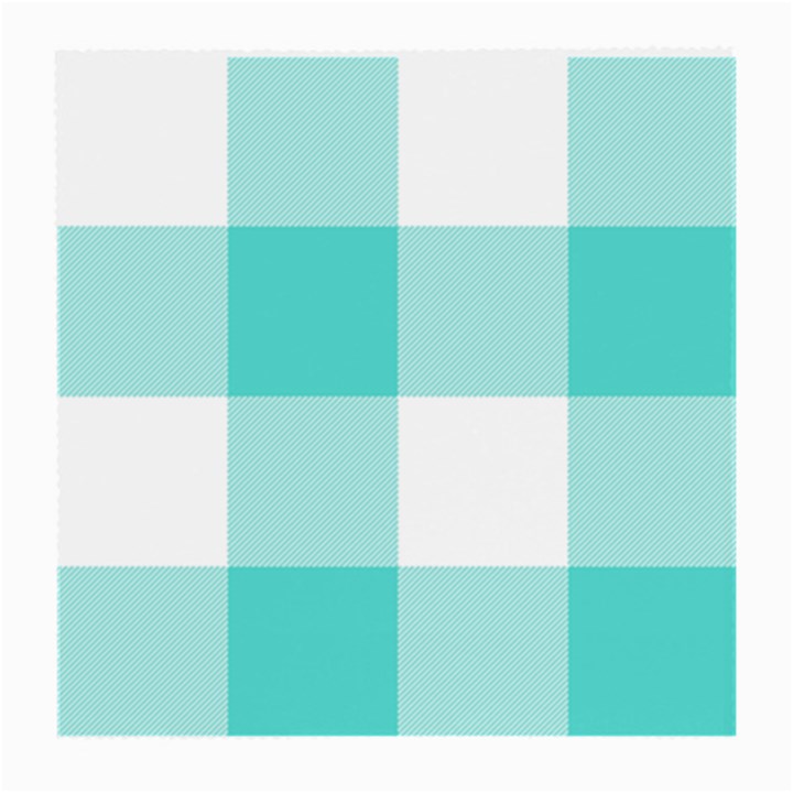 Turquoise And White Buffalo Check Medium Glasses Cloth (2 Sides)