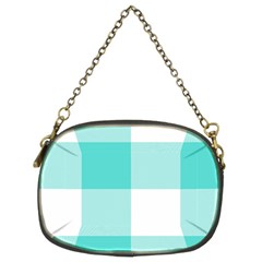 Turquoise And White Buffalo Check Chain Purse (two Sides) by yoursparklingshop