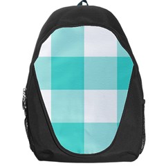 Turquoise And White Buffalo Check Backpack Bag by yoursparklingshop