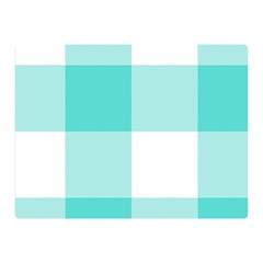 Turquoise And White Buffalo Check Double Sided Flano Blanket (mini) 