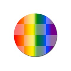 Lgbt Rainbow Buffalo Check Lgbtq Pride Squares Pattern Magnet 3  (round) by yoursparklingshop