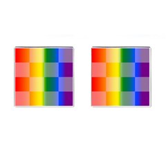 Lgbt Rainbow Buffalo Check Lgbtq Pride Squares Pattern Cufflinks (square) by yoursparklingshop