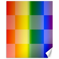 Lgbt Rainbow Buffalo Check Lgbtq Pride Squares Pattern Canvas 11  X 14  by yoursparklingshop