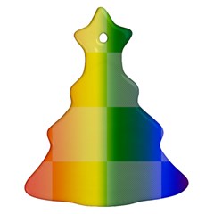 Lgbt Rainbow Buffalo Check Lgbtq Pride Squares Pattern Christmas Tree Ornament (two Sides) by yoursparklingshop