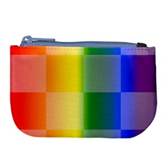 Lgbt Rainbow Buffalo Check Lgbtq Pride Squares Pattern Large Coin Purse by yoursparklingshop