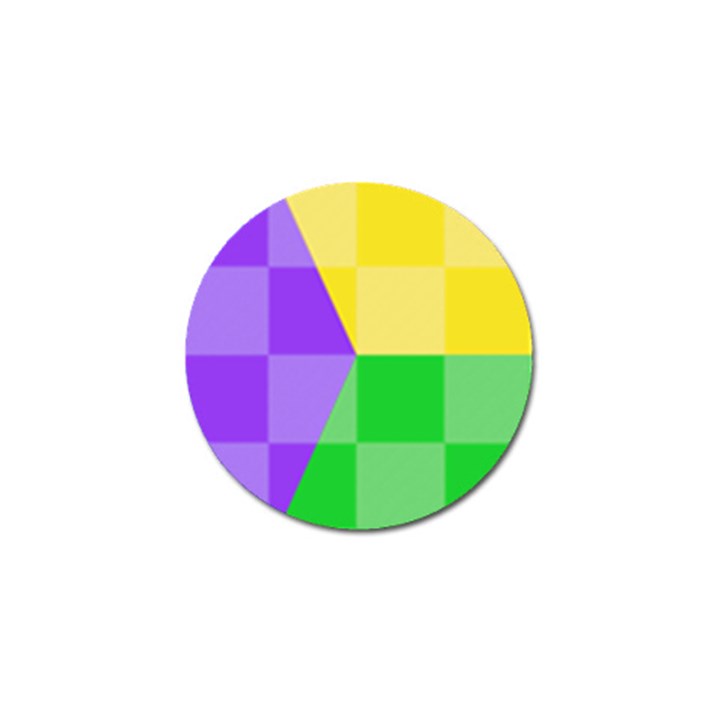 Purple Yellow Green Check Squares Pattern Mardi Gras Golf Ball Marker (10 pack)