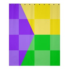 Purple Yellow Green Check Squares Pattern Mardi Gras Shower Curtain 60  X 72  (medium)  by yoursparklingshop