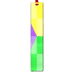 Purple Yellow Green Check Squares Pattern Mardi Gras Large Book Marks by yoursparklingshop