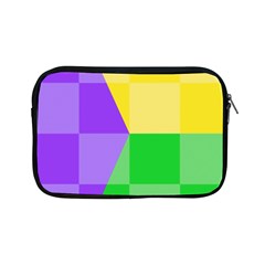 Purple Yellow Green Check Squares Pattern Mardi Gras Apple Ipad Mini Zipper Cases by yoursparklingshop