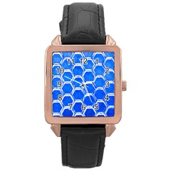 Hexagon Windows Rose Gold Leather Watch  by essentialimage