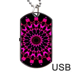 Digital Handdraw Floral Dog Tag Usb Flash (two Sides) by Sparkle