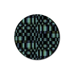 Dark Geometric Pattern Design Rubber Coaster (round)  by dflcprintsclothing