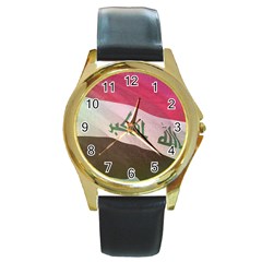 Iraq Round Gold Metal Watch by AwesomeFlags
