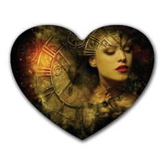 Surreal Steampunk Queen From Fonebook Heart Mousepads