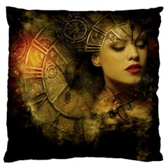 Surreal Steampunk Queen From Fonebook Large Flano Cushion Case (one Side)