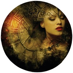 Surreal Steampunk Queen From Fonebook Wooden Puzzle Round