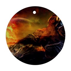 Tiger King In A Fantastic Landscape From Fonebook Ornament (round)