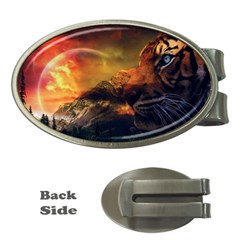 Tiger King In A Fantastic Landscape From Fonebook Money Clips (oval) 