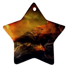 Tiger King In A Fantastic Landscape From Fonebook Star Ornament (two Sides) by 2853937