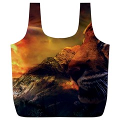 Tiger King In A Fantastic Landscape From Fonebook Full Print Recycle Bag (xl) by 2853937