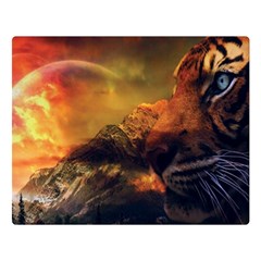 Tiger King In A Fantastic Landscape From Fonebook Double Sided Flano Blanket (large)  by 2853937