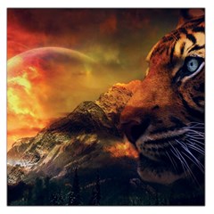 Tiger King In A Fantastic Landscape From Fonebook Large Satin Scarf (square) by 2853937
