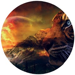 Tiger King In A Fantastic Landscape From Fonebook Wooden Puzzle Round by 2853937