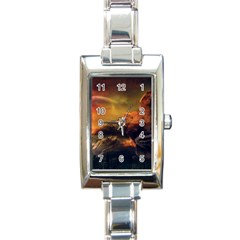 Tiger King In A Fantastic Landscape From Fonebook Rectangle Italian Charm Watch by 2853937