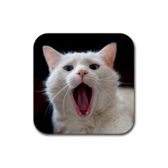 Wow Kitty Cat From Fonebook Rubber Coaster (square)  by 2853937