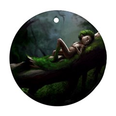 Wooden Child Resting On A Tree From Fonebook Round Ornament (two Sides) by 2853937