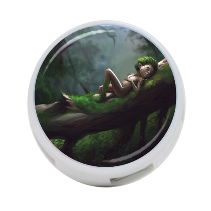 Wooden Child Resting On A Tree From Fonebook 4-Port USB Hub (Two Sides)