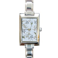 Blue Botanical Plants Rectangle Italian Charm Watch by Abe731