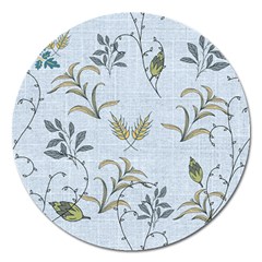 Blue Botanical Plants Magnet 5  (round) by Abe731