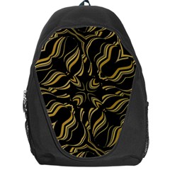 Black And Orange Geometric Design Backpack Bag by dflcprintsclothing