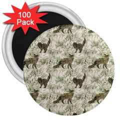 Botanical Cats Pattern 3  Magnets (100 pack)