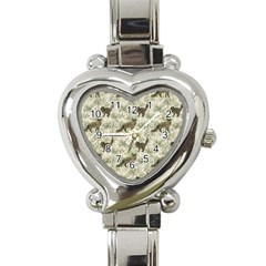 Botanical Cats Pattern Heart Italian Charm Watch