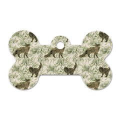 Botanical Cats Pattern Dog Tag Bone (Two Sides)