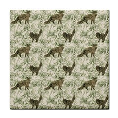 Botanical Cats Pattern Face Towel