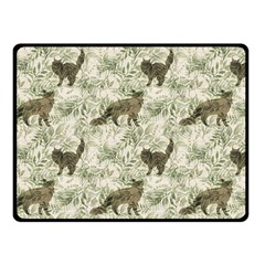 Botanical Cats Pattern Fleece Blanket (Small)